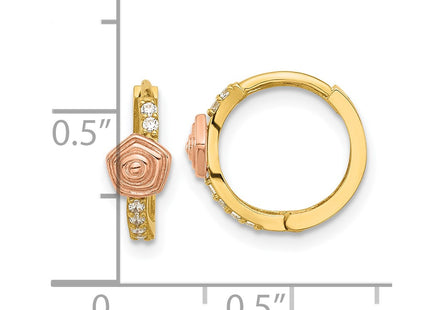 14k Two-tone Earrings Style GK1182 - Classique Jewelry Inc.