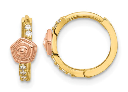 14k Two-tone Earrings Style GK1182 - Classique Jewelry Inc.