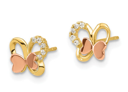 14k Two-tone Earrings Style GK1184 - Classique Jewelry Inc.