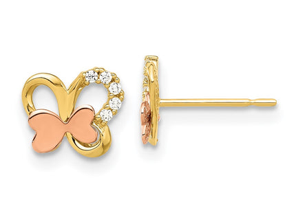 14k Two-tone Earrings Style GK1184 - Classique Jewelry Inc.