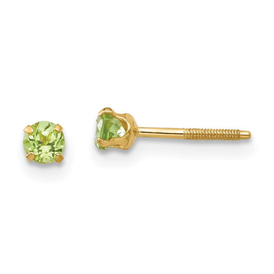 14K Madi K Peridot Screwback Earrings