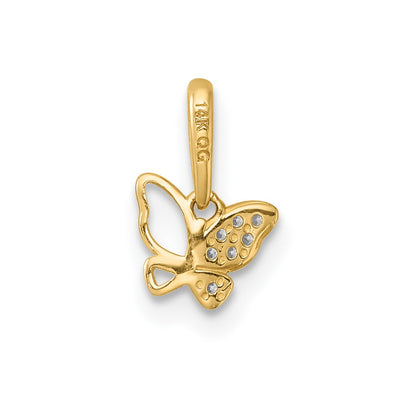 14K Madi K Polished CZ Open Butterfly Childrens Charm / Pendant