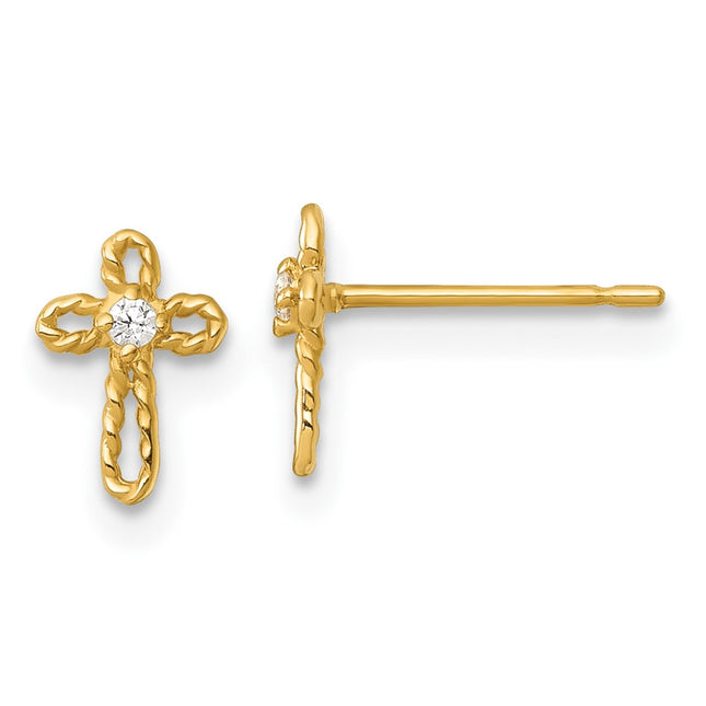 14k Yellow Gold Earrings Style GK1209 - Classique Jewelry Inc.