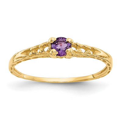 14K Madi K Amethyst Birthstone Baby Ring