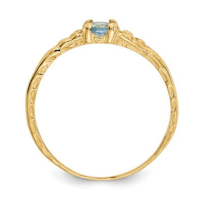 14K Madi K Aquamarine Birthstone Baby Ring
