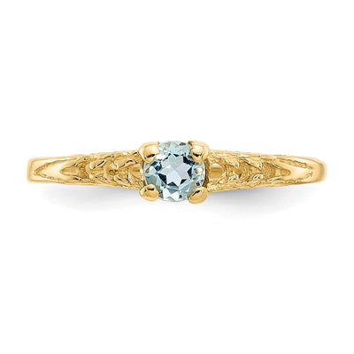 14K Madi K Aquamarine Birthstone Baby Ring