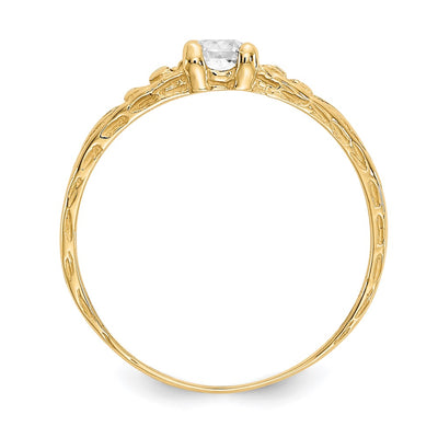 14K Madi K White Topaz Birthstone Baby Ring
