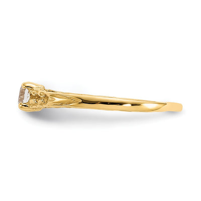 14K Madi K White Topaz Birthstone Baby Ring