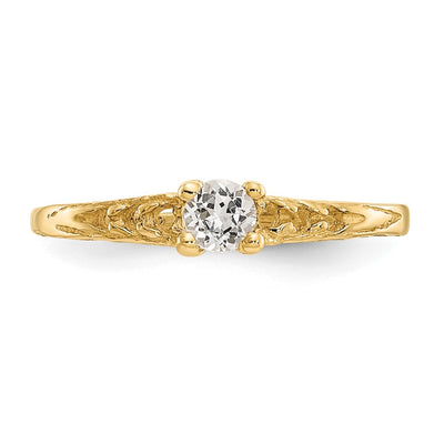 14K Madi K White Topaz Birthstone Baby Ring
