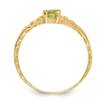 14K Madi K Peridot Birthstone Baby Ring