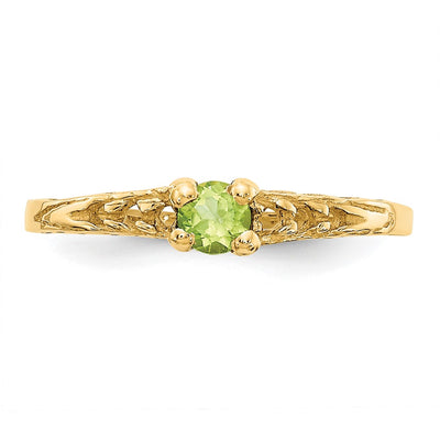 14K Madi K Peridot Birthstone Baby Ring
