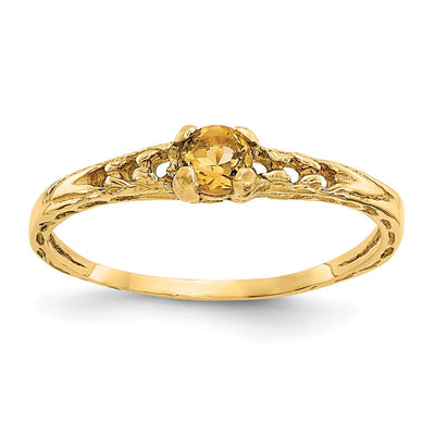 14K Madi K Citrine Birthstone Baby Ring