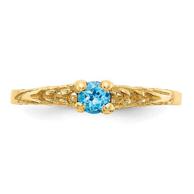 14K Madi K Blue Topaz Birthstone Baby Ring