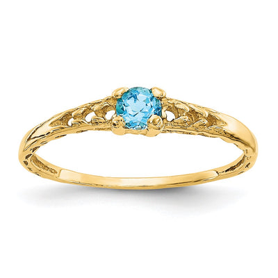 14K Madi K Blue Topaz Birthstone Baby Ring