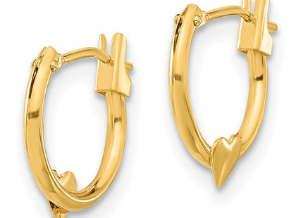 14k Madi K Heart Hoop Earrings (Style GK254)