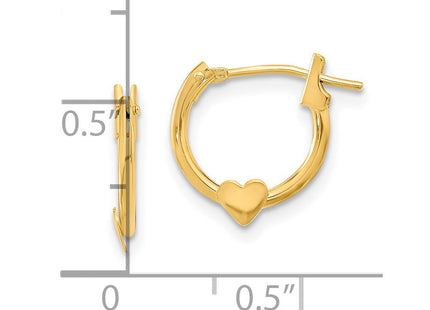 14k Madi K Heart Hoop Earrings (Style GK254)