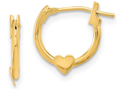 14k Madi K Heart Hoop Earrings (Style GK254)