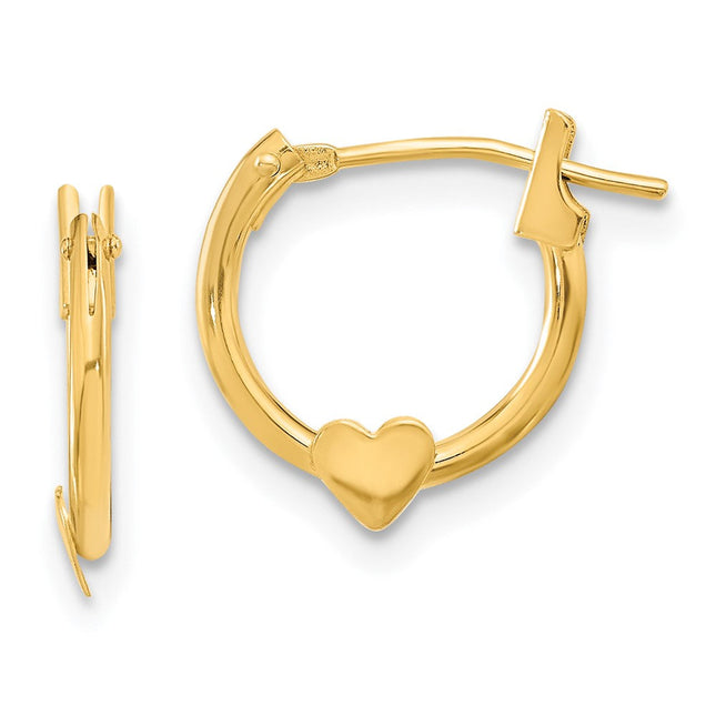 14k Madi K Heart Hoop Earrings, 9 x 9mm