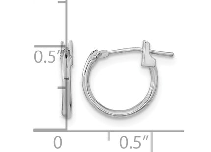 14K white gold hoop earrings, another view