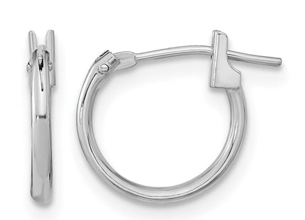 14K white gold hoop earrings