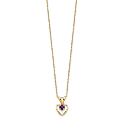 14K Madi K Amethyst Heart Birthstone Necklace