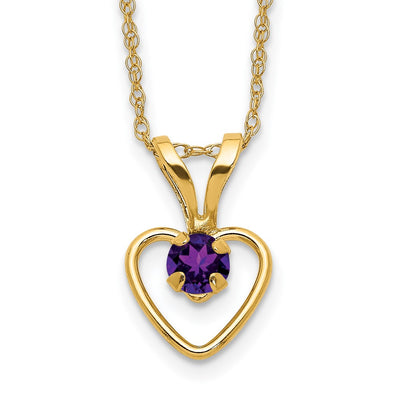 14K Madi K Amethyst Heart Birthstone Necklace