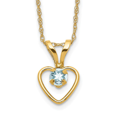 14K Madi K Aquamarine Heart Birthstone Necklace