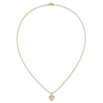 14K Madi K White Zircon Heart Birthstone Necklace