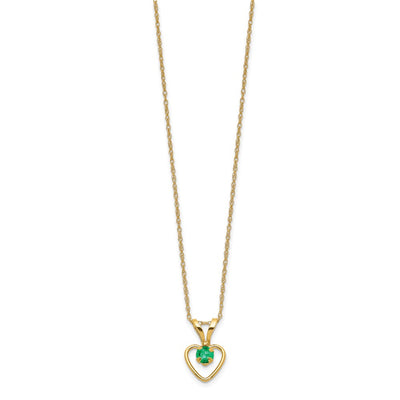 14K Madi K Emerald Heart Birthstone Necklace