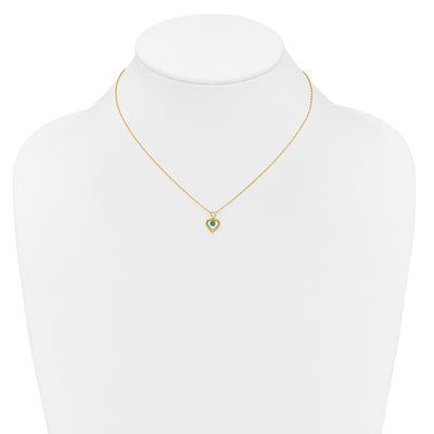 14K Madi K Emerald Heart Birthstone Necklace