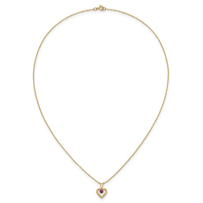 14K Madi K Rhodolite Garnet Heart Birthstone Necklace