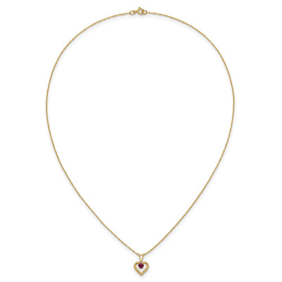 14K Madi K Ruby Heart Birthstone Necklace