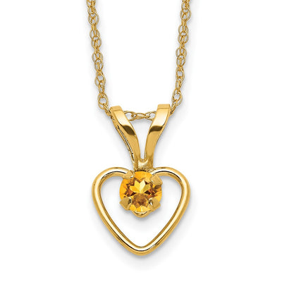 14K Madi K Citrine Heart Birthstone Necklace