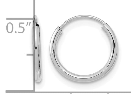 14k White Gold Madi K Endless Hoop Earrings, 12 x 12mm