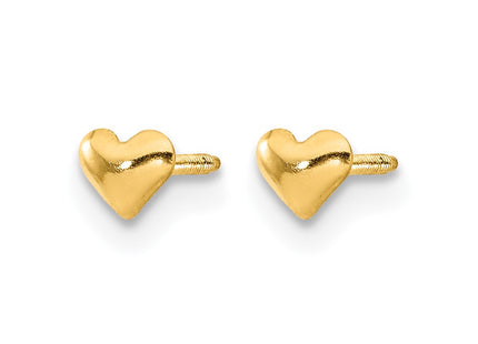 14K gold heart earrings, alternate view