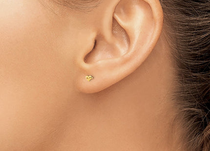 14K gold heart earrings, another view