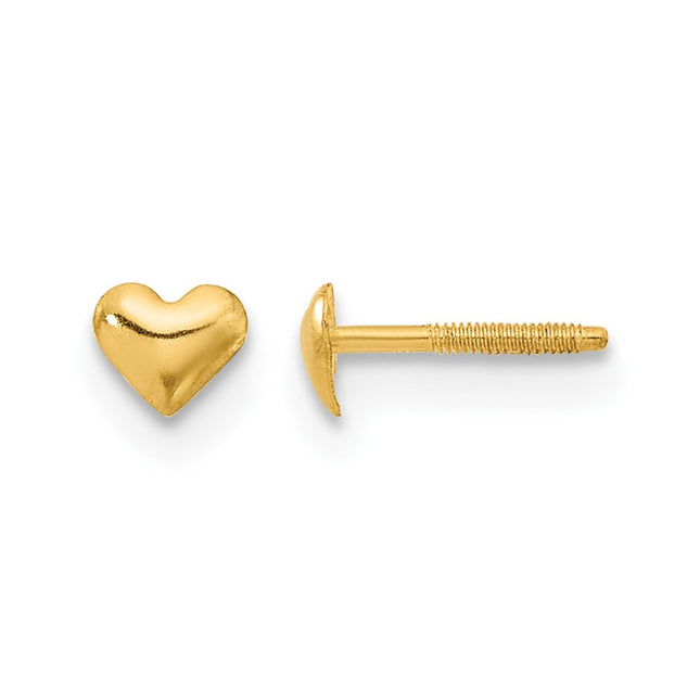 14k Madi K Heart Post Earrings, 4 x 4mm