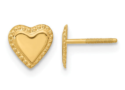 14K gold heart earrings