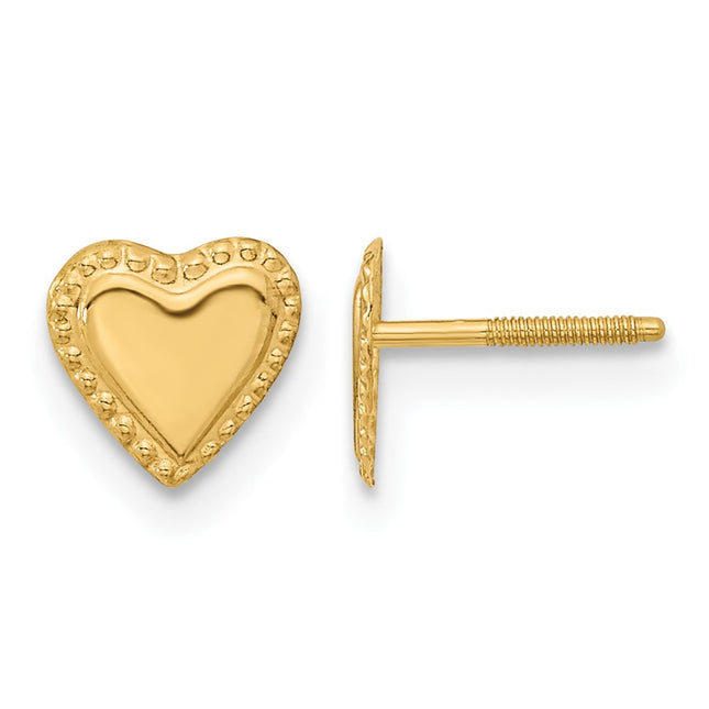 14k Madi K Heart Post Earrings, 8 x 8mm