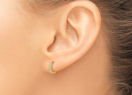 14K gold cubic zirconia hoop earrings, another view