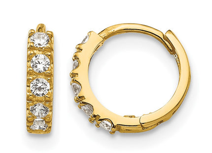 14K gold cubic zirconia hoop earrings
