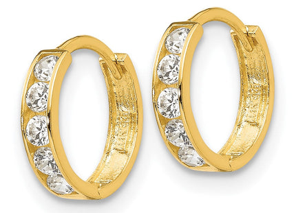 14k Madi K CZ Children's Hinged Hoop Earrings (Style GK649)