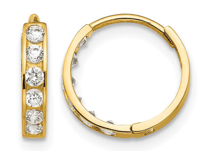14K gold cubic zirconia hoop earrings