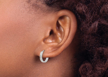 14k White Gold Madi K CZ Children's Hinged Hoop Earrings (Style GK650W)