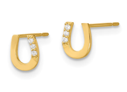 14k Yellow Gold Earrings Style GK651 - Classique Jewelry Inc.