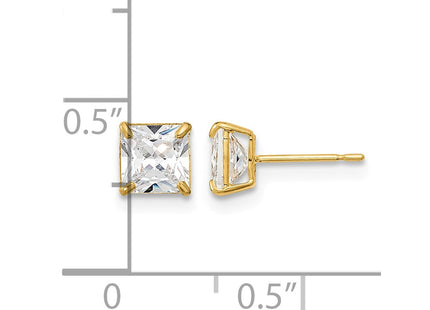 14K gold cubic zirconia stud earrings, another view