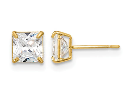 14K gold cubic zirconia stud earrings