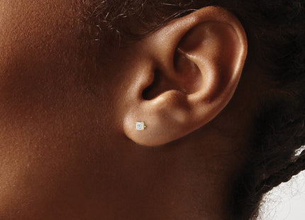 14K gold cubic zirconia stud earrings, another view