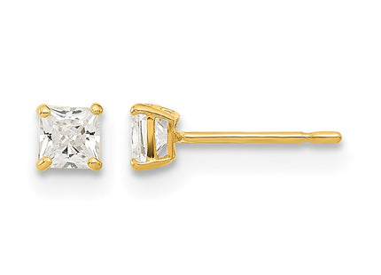 14K gold cubic zirconia stud earrings