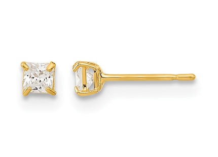 14K gold cubic zirconia stud earrings